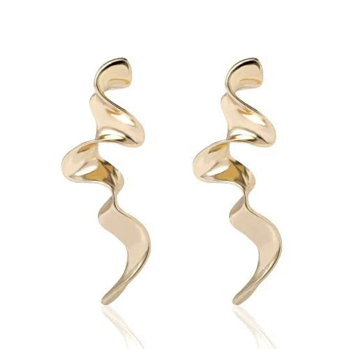BCBGMAXAZRIA Women's Wavy Statement Drop Earrings