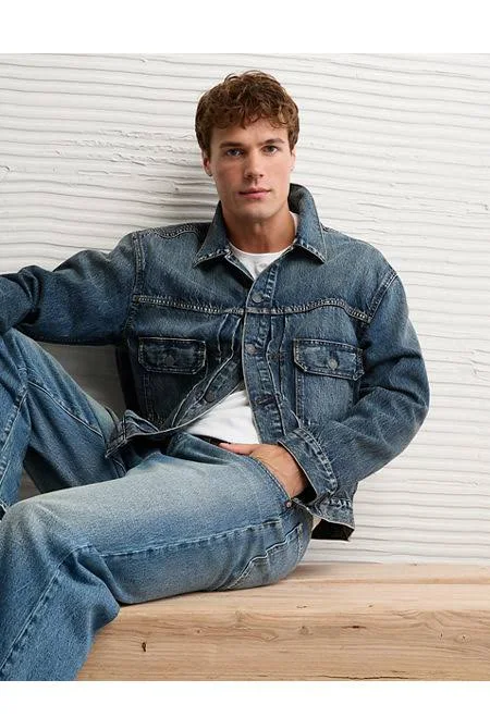AE Men's Boxy Denim Trucker Jacket