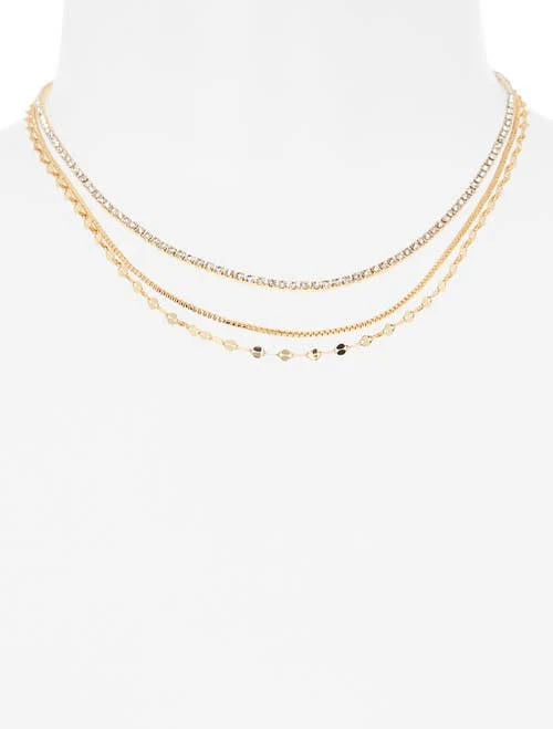 Ettika Women's Delicate Sparkle Layered Chain Necklace