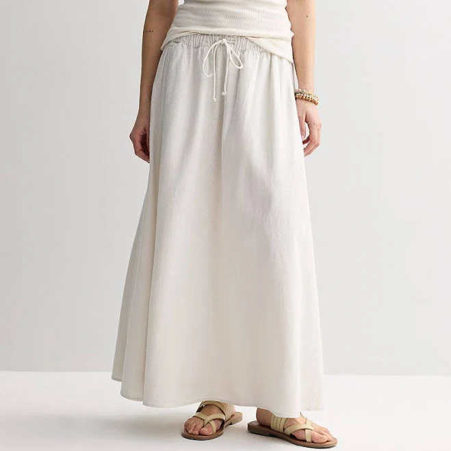 Sonoma Goods For Life Linen Maxi Skirt, Women's, Size: XXL, Cream
