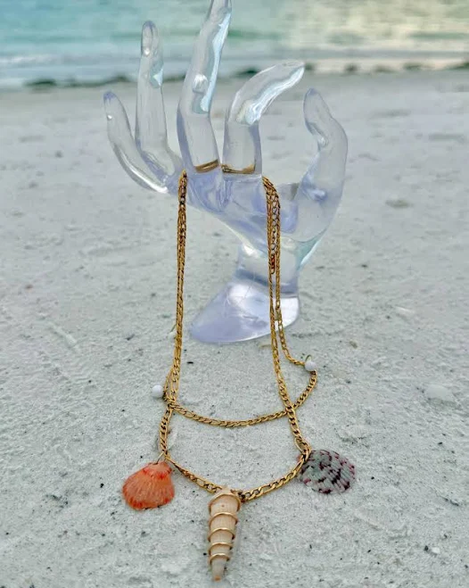Handmade Seashell Layered Gold Chain Necklace