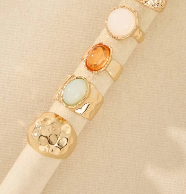 Altar'd State Chunky Stone Statement Ring Set