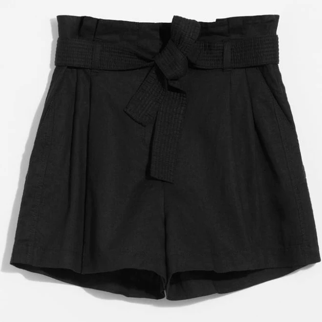 & Other Stories Linen-Blend Paperbag Shorts