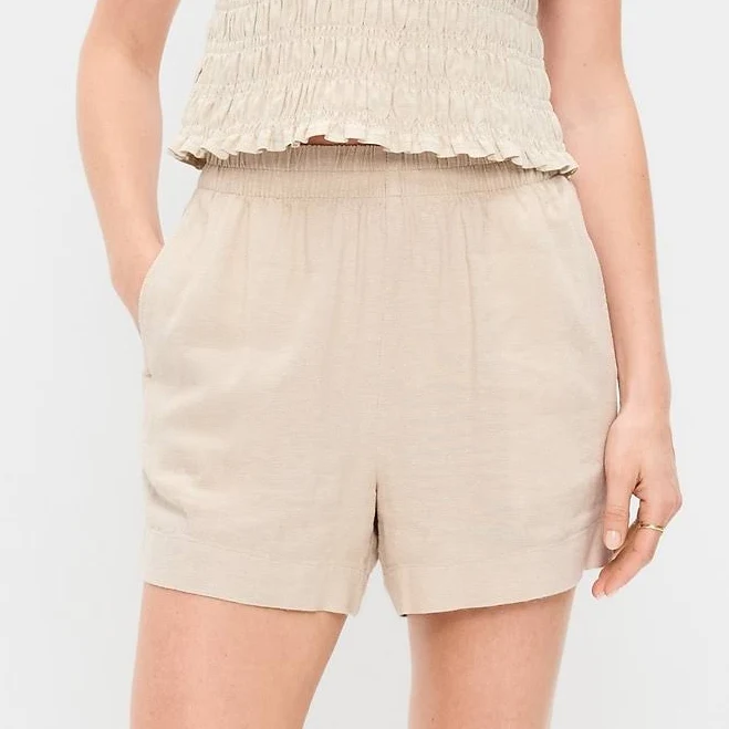 Old Navy Women's High-Waisted Linen Pull-On Shorts