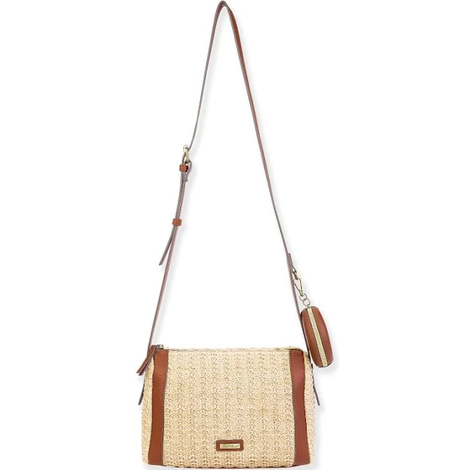 Faux Leather Crossbody Purse with Mini Pouch