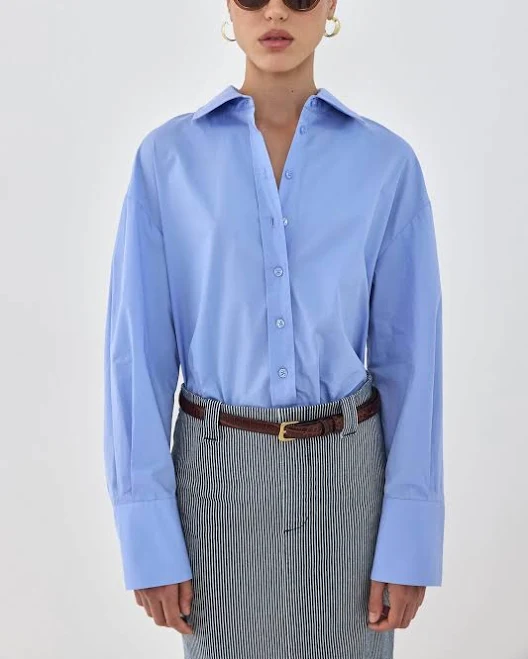 Oversized Poplin Button Down Shirt