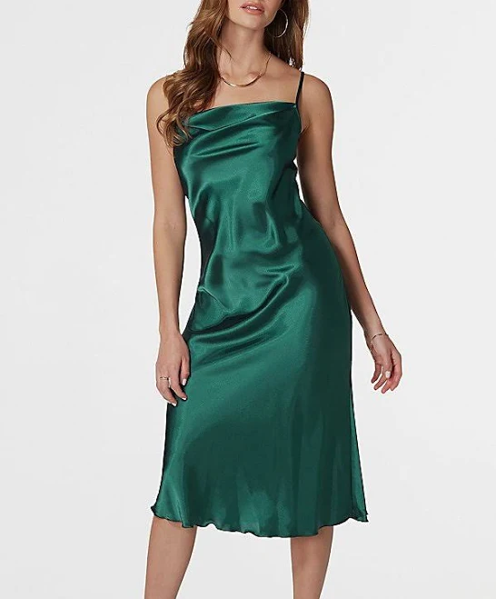 Bebe Women's Dresses Bebe Satin Cowl Neck Slip Midi Dress