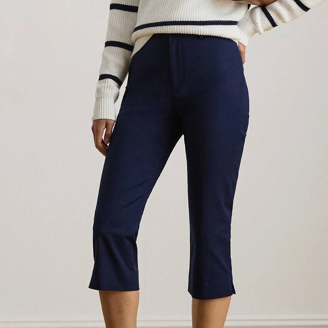 Ralph Lauren Women's Double-Faced Stretch Cotton Capri Pants