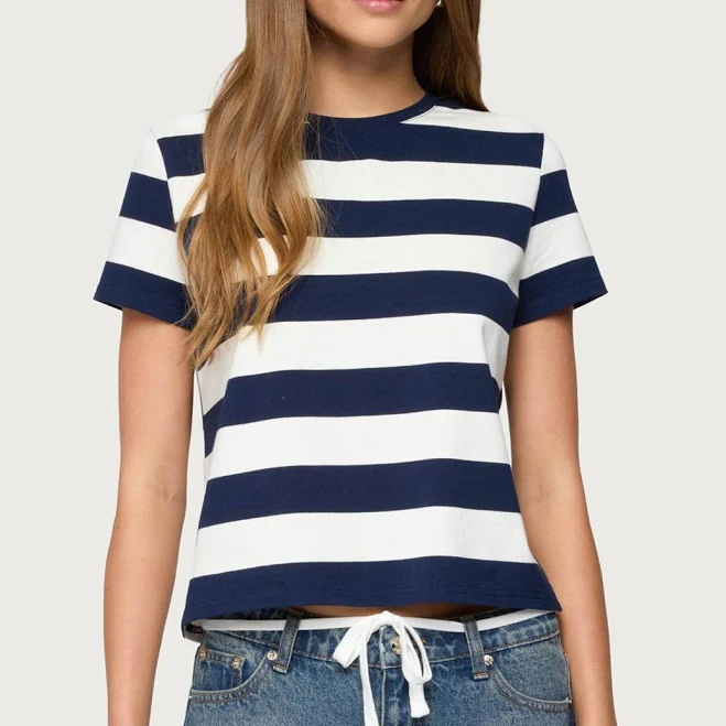 Edikted Women's Valetta Oversized Striped T-Shirt