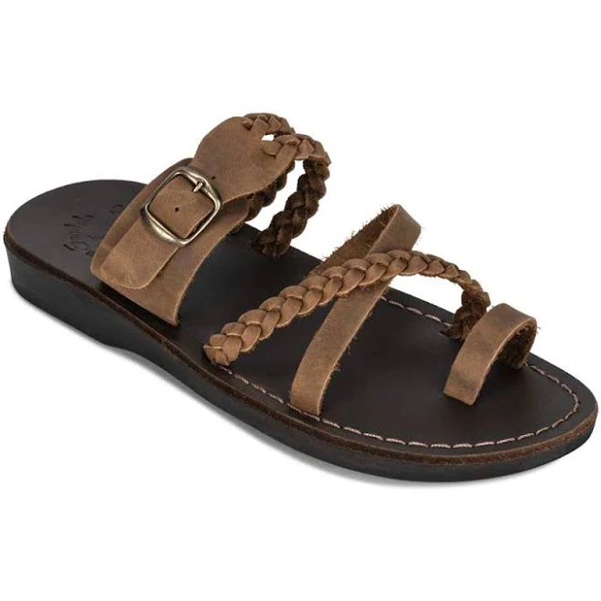 Women's Sophia Buckle Leather Braided Slide Sandal