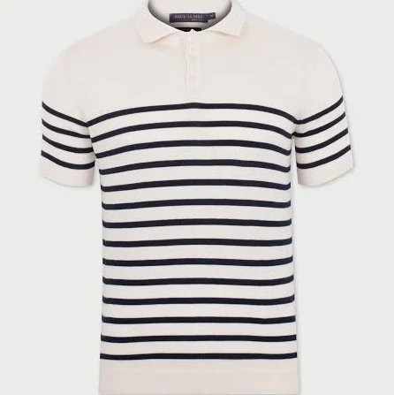 Paul James Men's Ultra Fine Cotton Breton Polo Shirt
