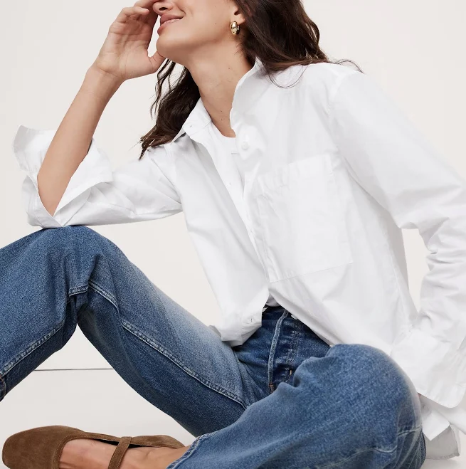 Banana Republic Women's The Oversized Shirt In Cotton Poplin