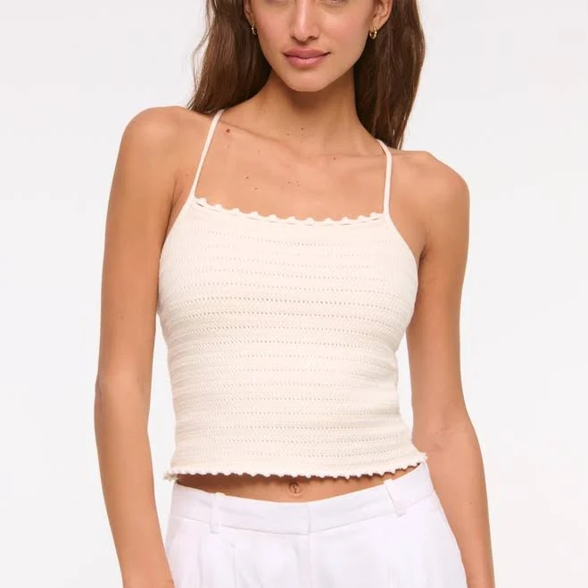 Abercrombie & Fitch Women's Crochet-Style Tie-Back Tank