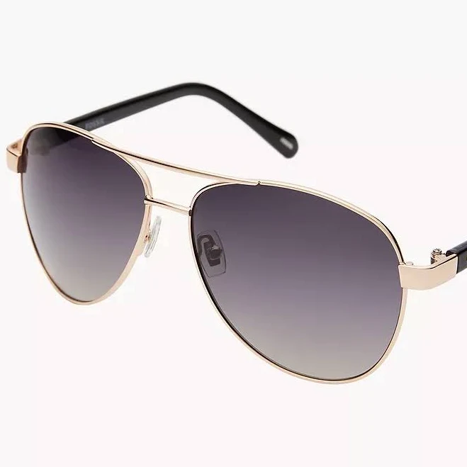 Fossil Outlet Women's Aviator Sunglasses - Gold