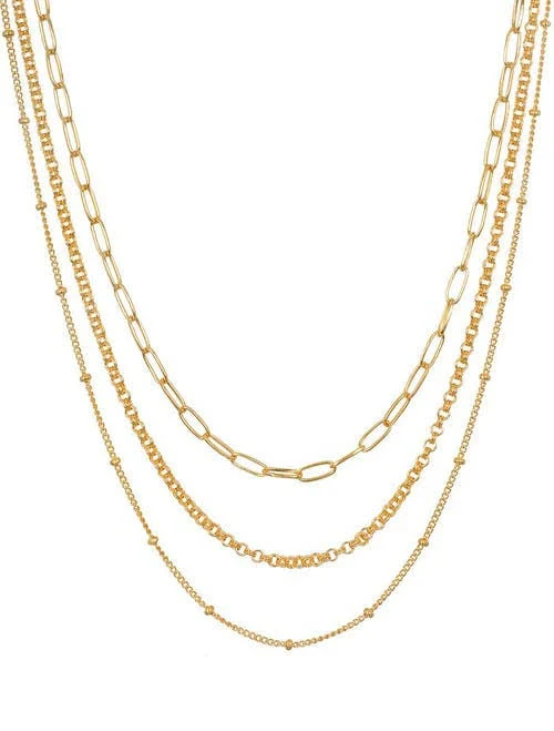 Satya Jewelry Layered Beauty Multiple Chain Necklace