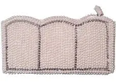 Vintage White & Silver Beaded Clutch Purse Wedding/Evening/Party Made in Japan