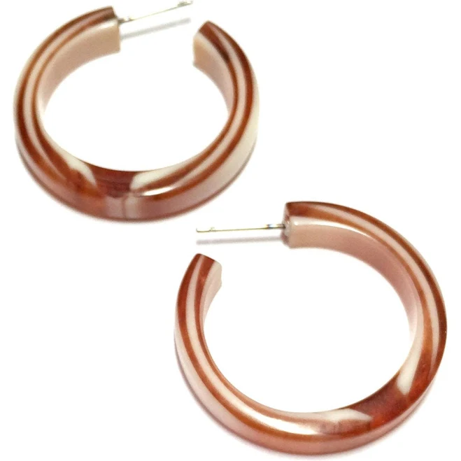 Marbled Lucite Hoop Earrings