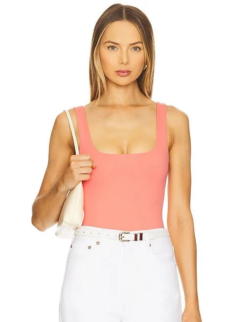 Good American Sculpting Modern Tank Bodysuit in Coral - size XXXXL/4X
