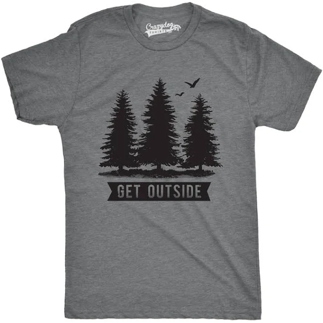 Crazy Dog Men's Pine Trees Get Outside Graphic T-Shirt