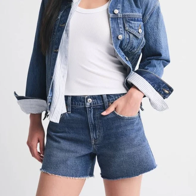 Abercrombie & Fitch Women's Mid Rise A-Line Shorts