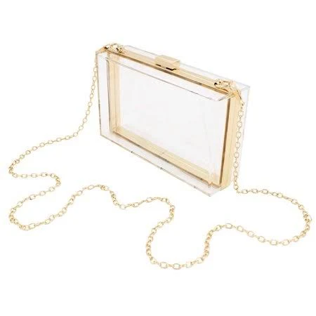 TrendsBlue Premium Transparent Clear Acrylic Hard Box Clutch Bag Evening Shoulder Handbag Women's