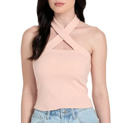GUESS Women's Kristin Halter Neck Crisscross Top