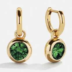 BaubleBar 18K Gold Birthstone Drop Earrings