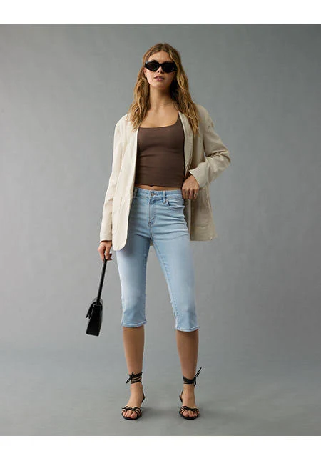 AE Next Level High-Waisted Glowing Light Capri Jeans
