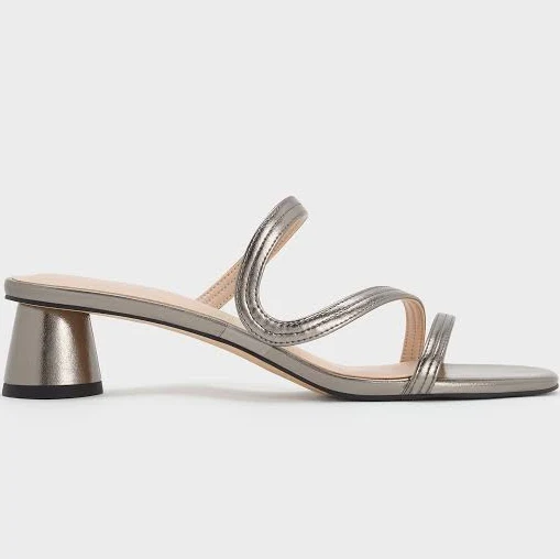 Charles & Keith Women's Arden Wavy Strap Mules