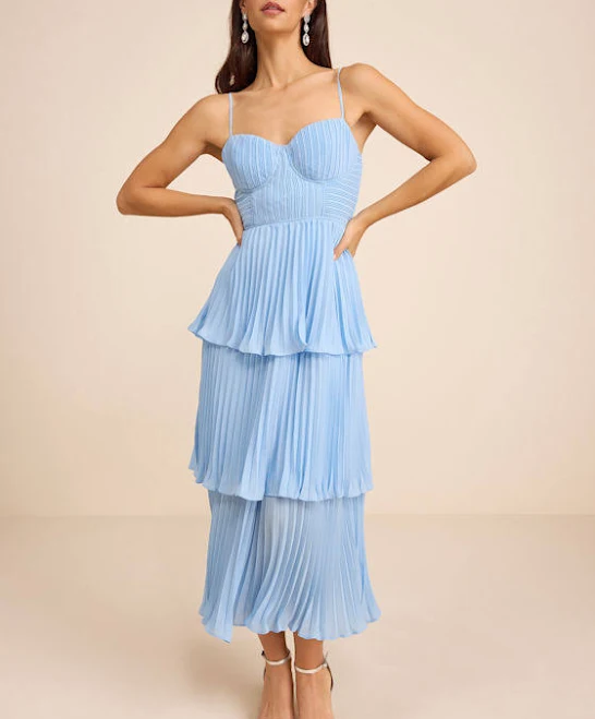 Lulus Tiered Bustier Midi Dress