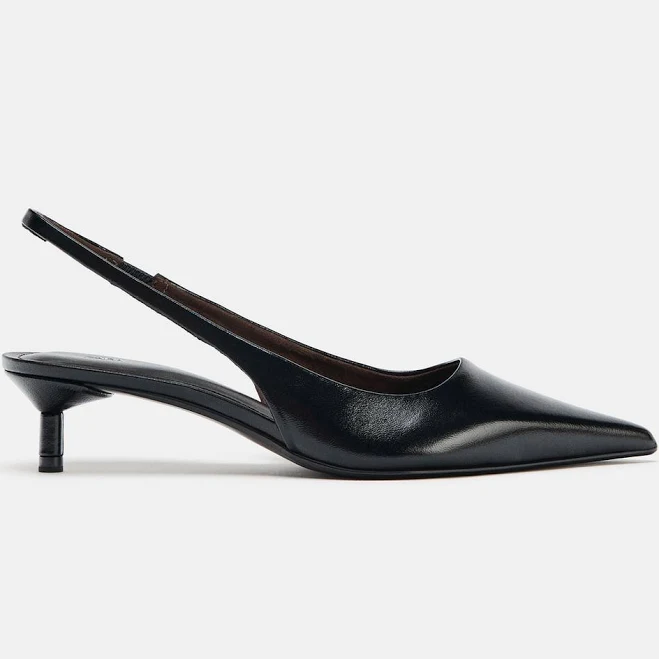 Zara Leather Slingback Shoes