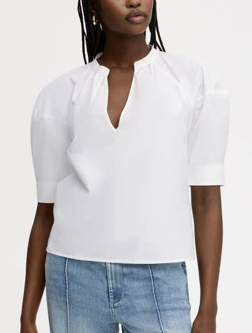 Sam Edelman Women's Puff Sleeve Cotton Poplin Shirt