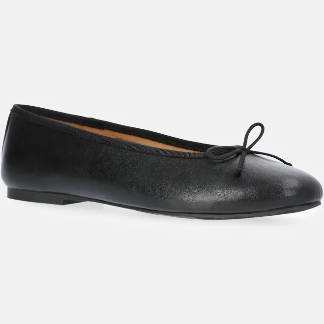 Free Assembly Women's Faux Leather Ballet Flats with Bow