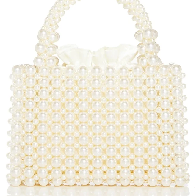 AQUA Beaded Satchel with Pouch