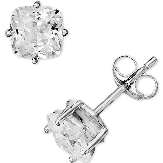 Giani Bernini Sterling Silver Cubic Zirconia Cushion Stud Earrings