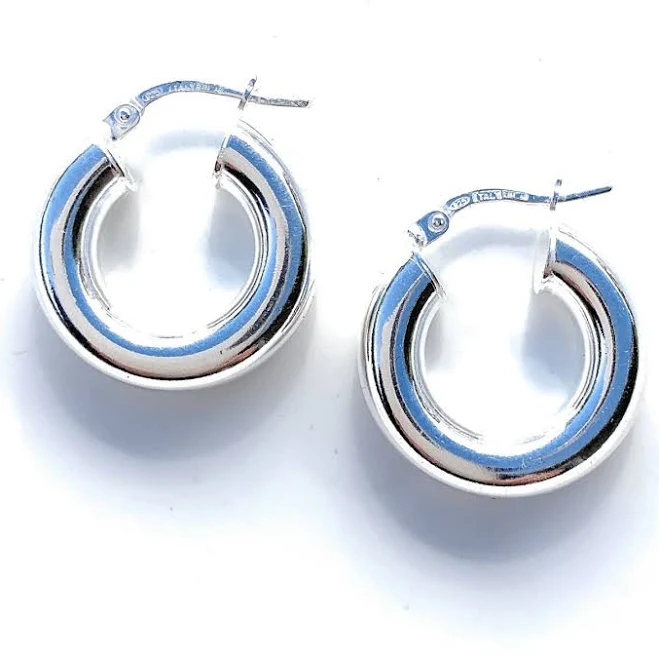 Sterling Silver Chunky Hoop Earrings