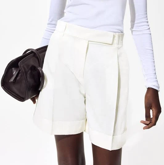 H&M Ladies Dressy Linen-Blend Shorts