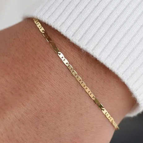 14K Solid Gold Dainty Chain Bracelet