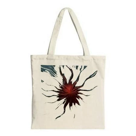 ZILE Stylish Canvas Tote Bag with Bold Red Design on Cream Background - Perfect for Shopping Travel and Parties, Women's, Size: One size, Beige