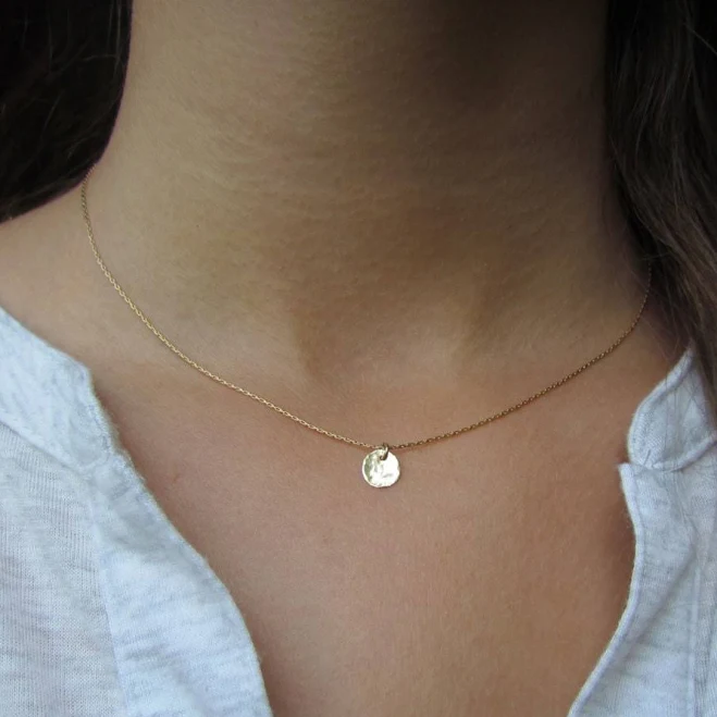 Dainty Gold Disc Necklace