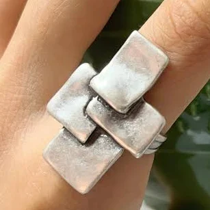 Women's Gothic Silver Chunky Statement Ring