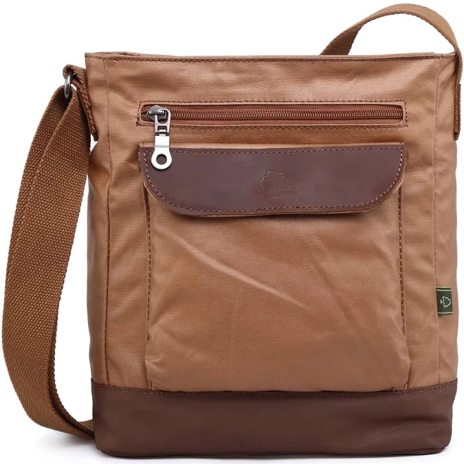 Tsd Brand Urban Light Coated Canvas Crossbody Bag