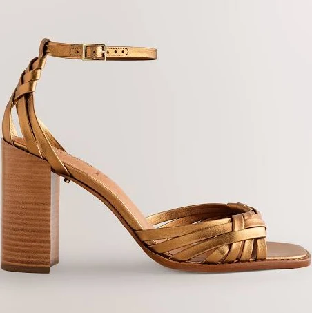 Next Bronze Women's Premium Two Part Weave Block Heels