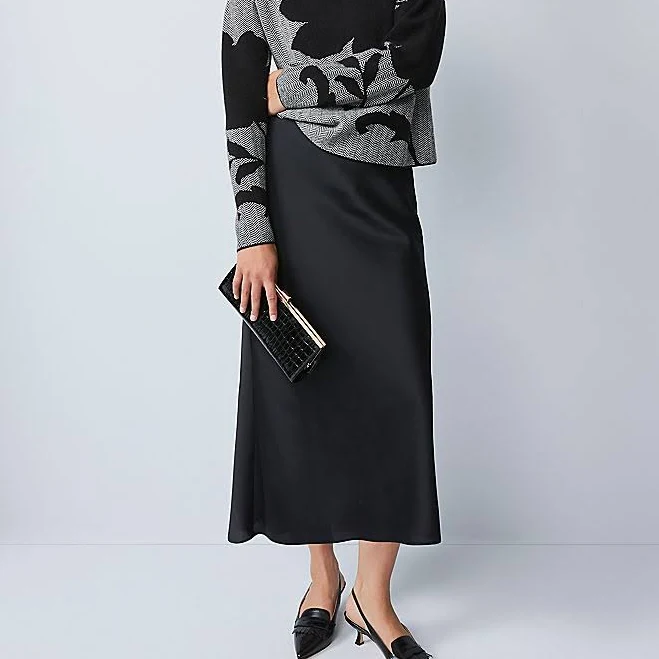 Ann Taylor Women's Satin Bias Midi Slip Skirt