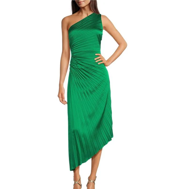 Badgley Mischka Dresses Belle by Badgley Mischka One Shoulder Midi Dress Womens