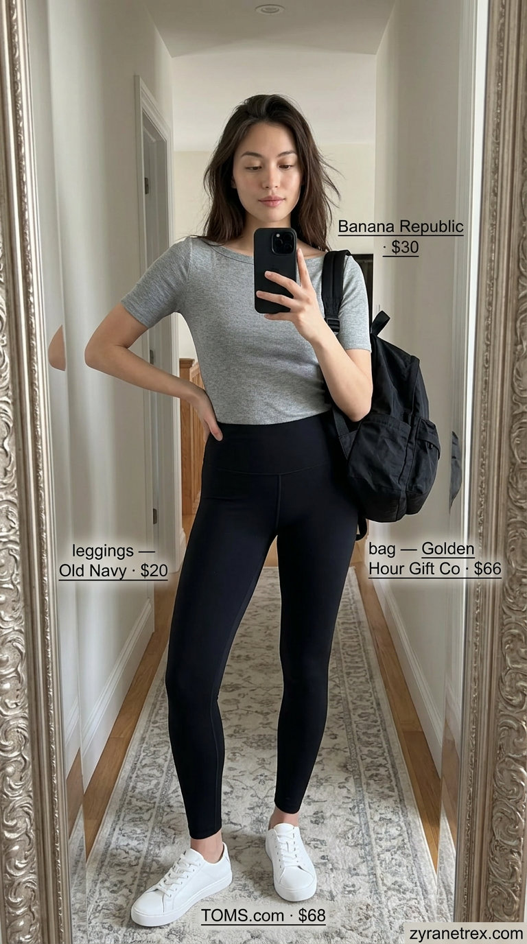 Cozy grey boat neck sweater with black leggings for comfortable weekend boat neck outfits for women 2026.