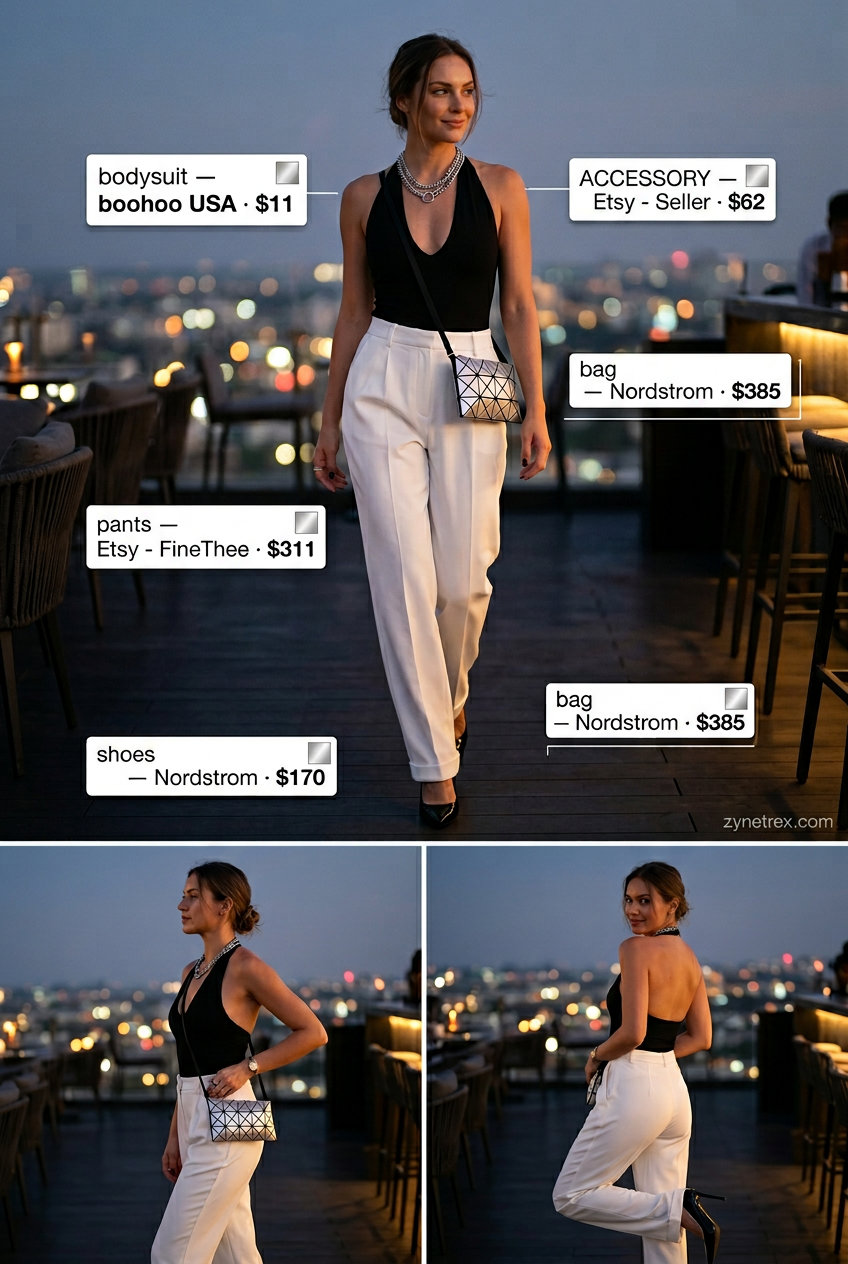 Sleek black halter neck bodysuit for modern summer outfits for women 2026. Sophisticated & sleek.