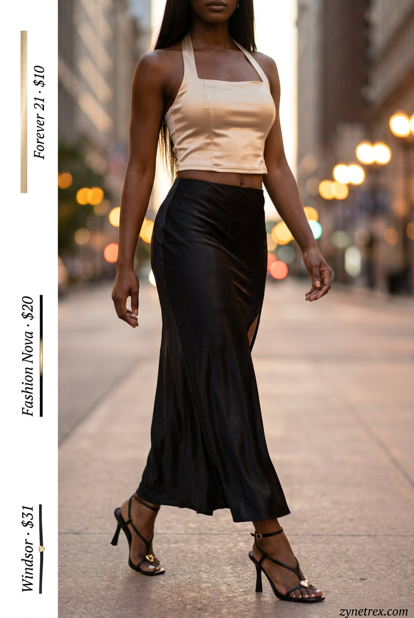 Champagne gold halter neck crop top for glamorous summer outfits for women 2026. Sexy & sophisticated.