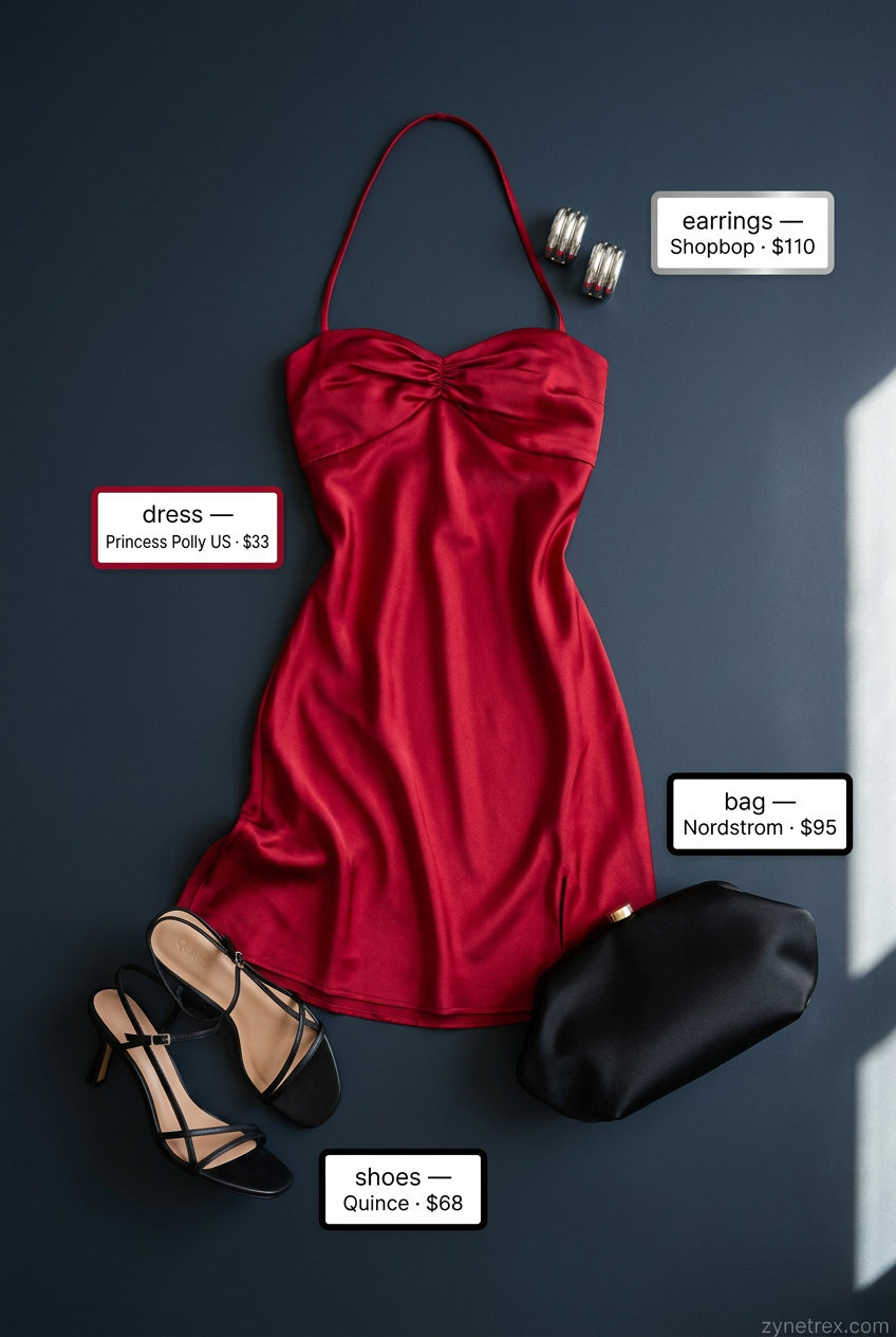 Flirty red halter neck mini dress for date night, part of summer halter neck outfits for women 2026.