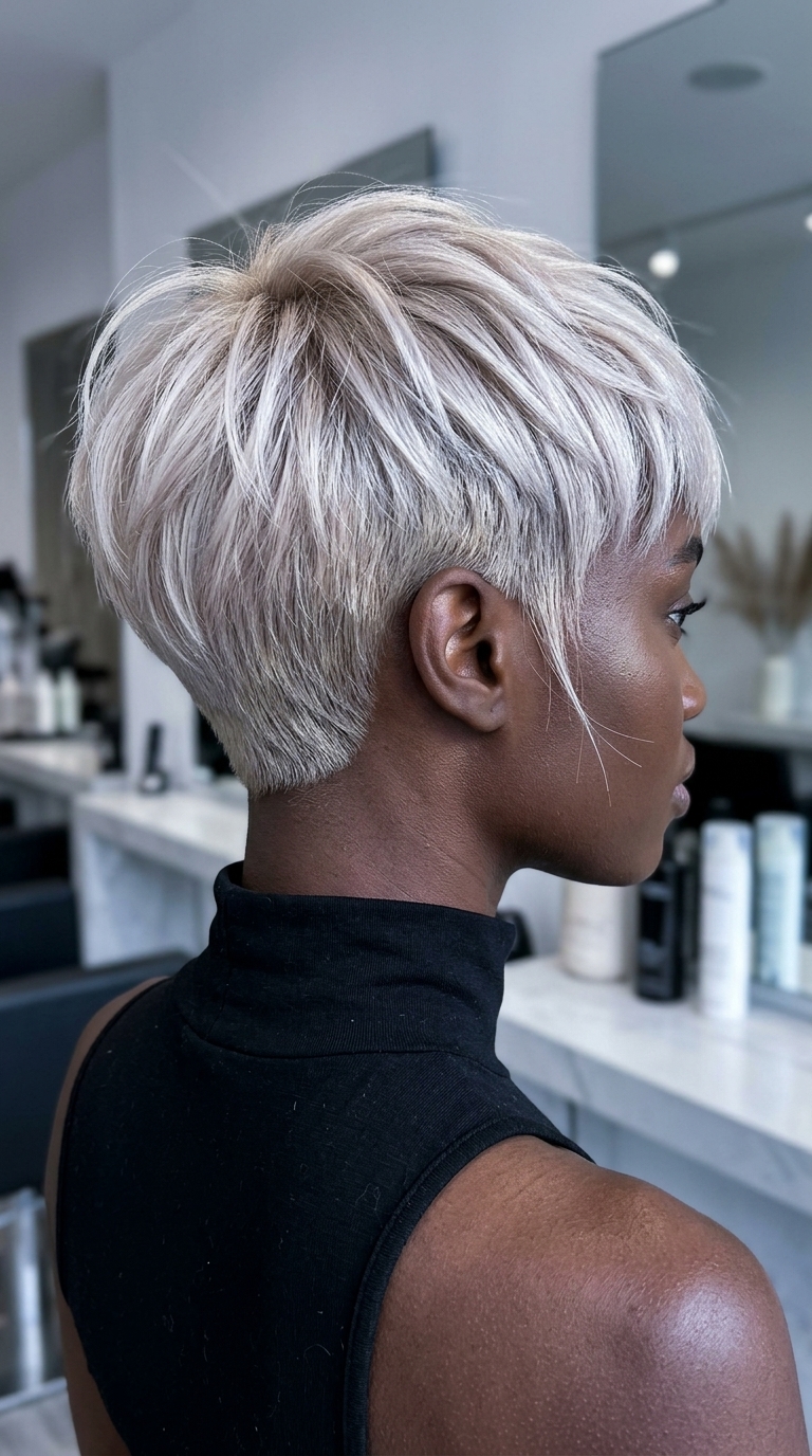 Ash Blonde Crop: Edgy Summer Haircut 2026 Cool ash blonde short textured crop with asymmetrical fringe for summer